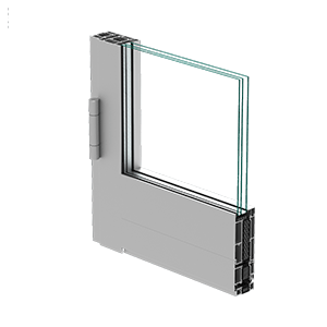 Accessible aluminium door frame profile detail