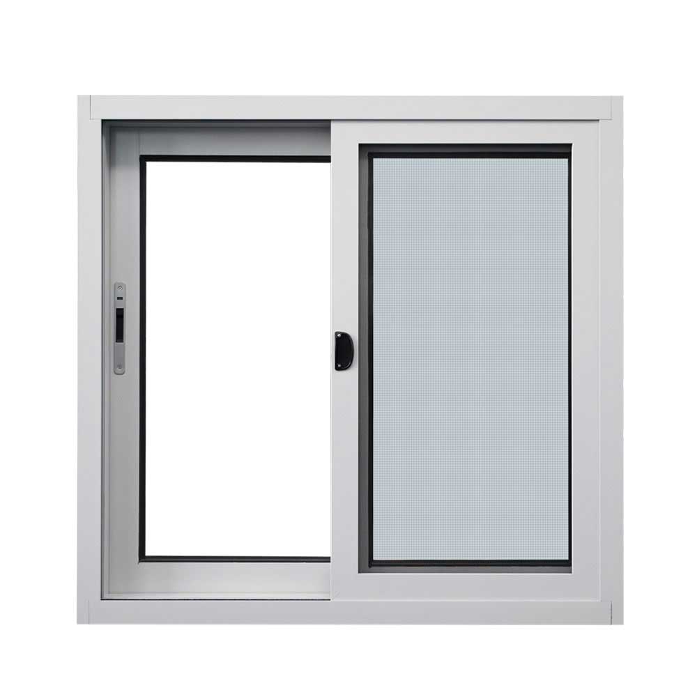 Sliding aluminium window with horizontal moving sash