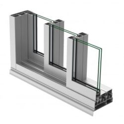 Impact sliding door frame detail