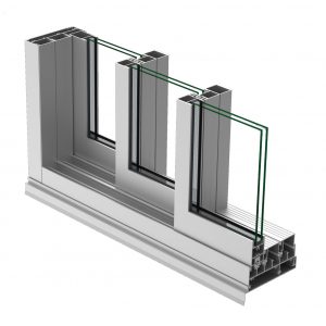 Impact sliding door frame detail